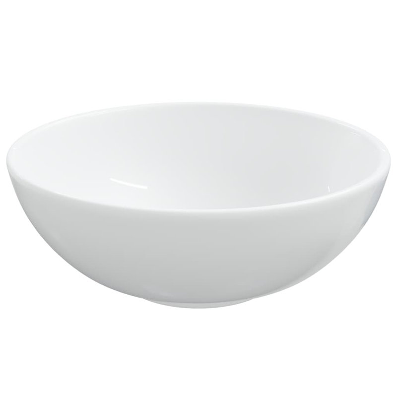 Belfry Bathroom Youssoufia 28mm L x 28mm W Ceramic Circular Sink, White