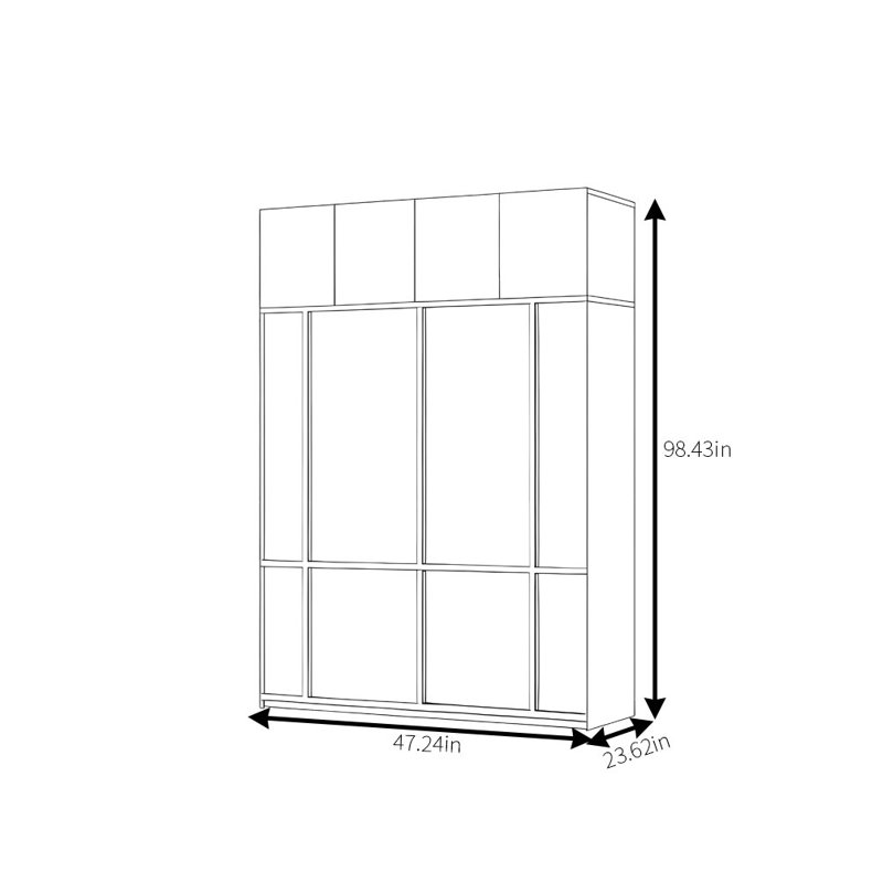 Penderie simple à bûches, H 98,43 po x l 47,24 po x P 23,62 po