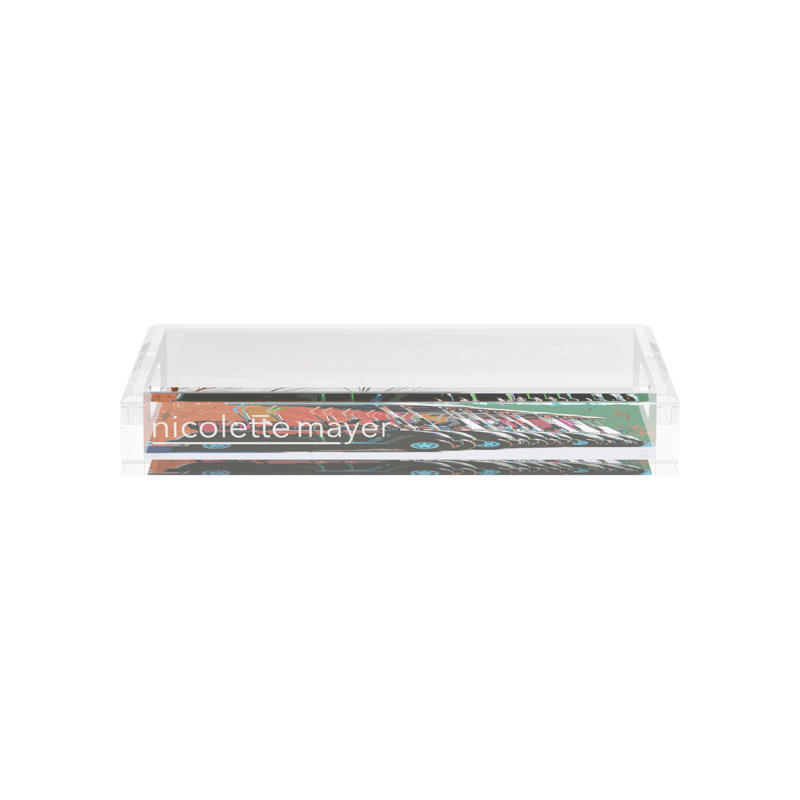 Plateau décoratif rectangulaire en fer neuf, 2" H x 12.5" W x 7.75" D, Fall