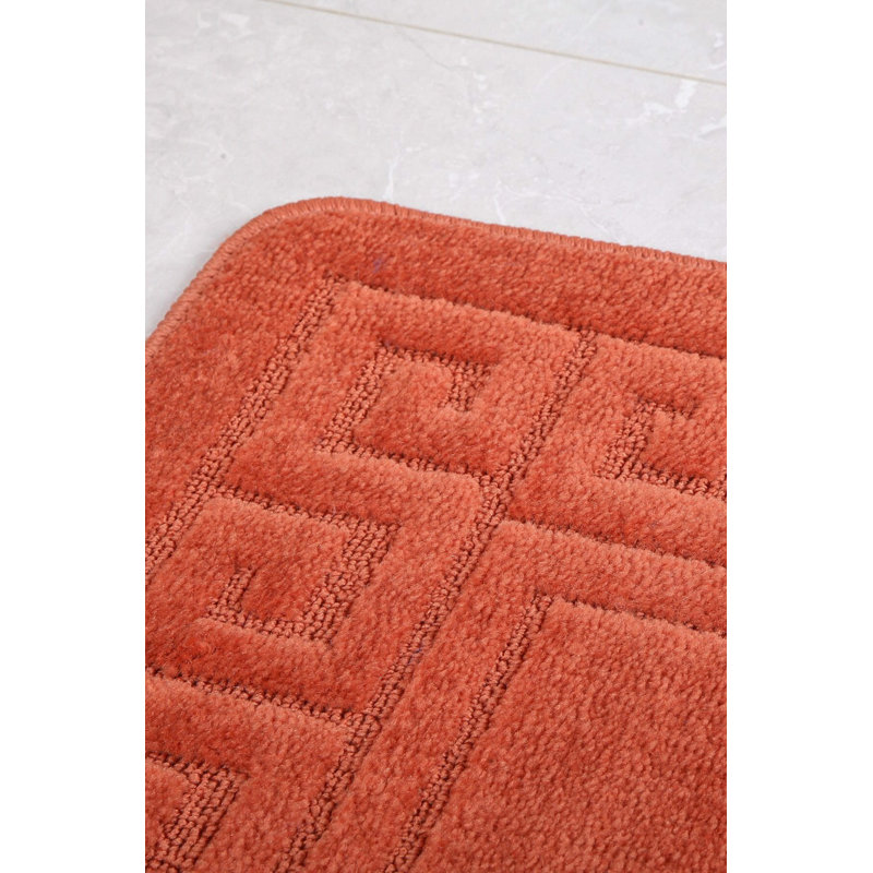 Tapis de bain Safiyyah, H 0,4 po x l 24 po x L 39 po, Orange