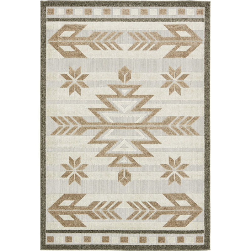 Tapis intérieur / extérieur El Reno, Rectangulaire 7 pi x 10 pi