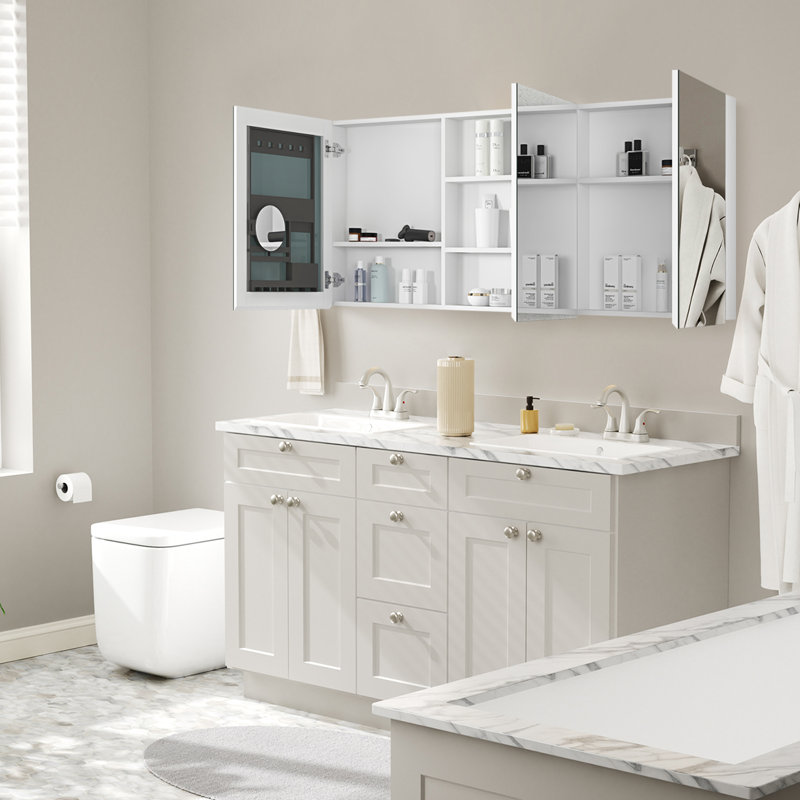 Armoire à pharmacie avec miroir fixe H 60 po x l 26 po Avaley