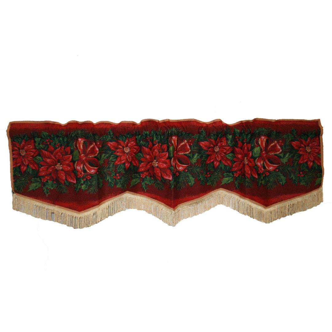Ashwaubenon Floral Scalloped Window Valance The Holiday Aisle®