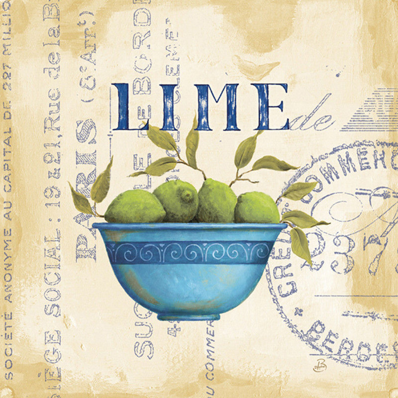 Zeste de limes, H 28 po x l 28 po