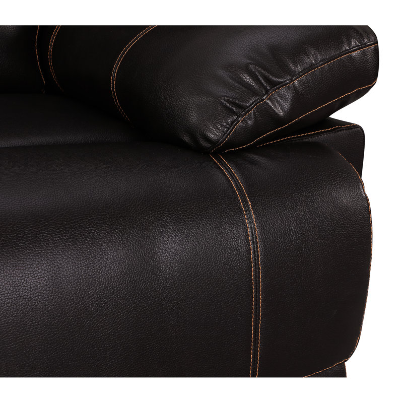 Fauteuil inclinable en cuir brun avec support lombaire et rembourrage en mousse, profondeur de 41 po x 41 po, rembourrage doux, largeur 41 po,
