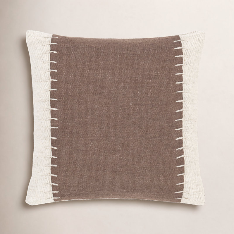 Coussin 100% coton Nolea, Duvet, Brun