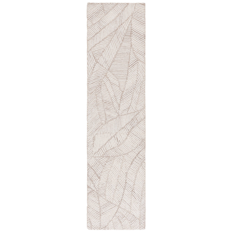 Analysia Ebony Hand Tufted Wool Pile Floral Rug, Runner 2'3" x 9'
