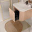 Meuble-lavabo mural avec lavabo au design incurvé, finition en bois à texture ondulée, marbre de culture intégré intégré, meuble-lavabo flottant moderne pré-assemblé avec tiroir à fermeture en douceur-1700087599