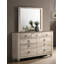 Ensemble de chambre à coucher, lit, commode, miroir, table de chevet, commode Imerland