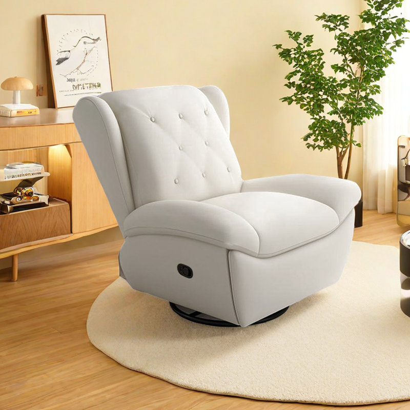 Frodin Faux Leather Recliner, Beige