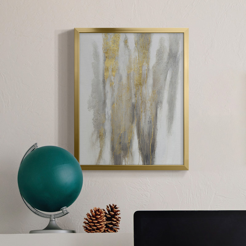 «Free-Flowing I» - Toile avec cadre de qualité supérieure - Prêt à être accroché, H 19 po x l 16 po x P 1,5 po