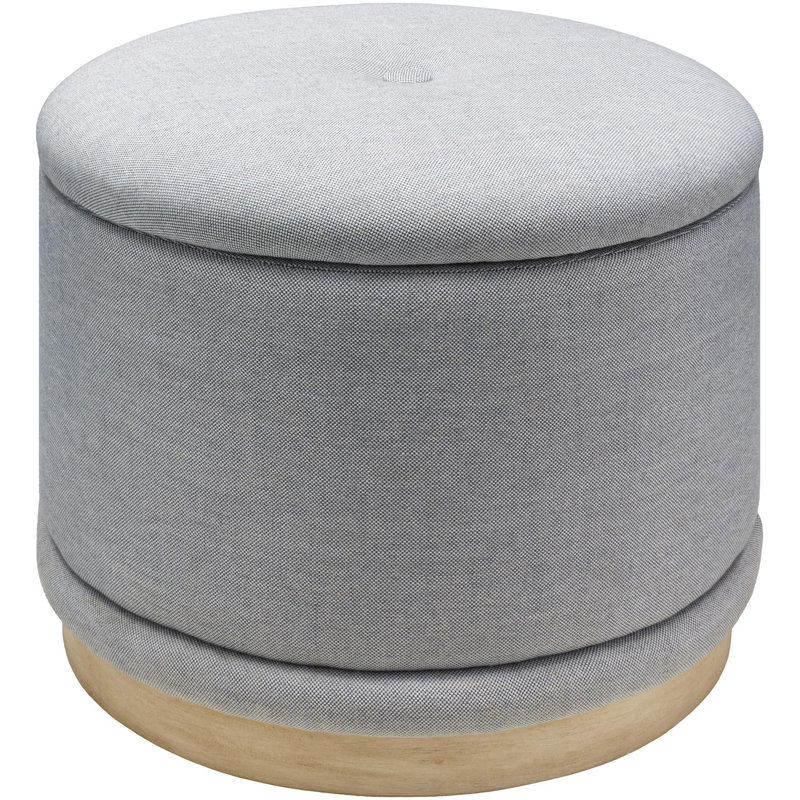 Repose-pieds Nellya, Polyester gris / lin