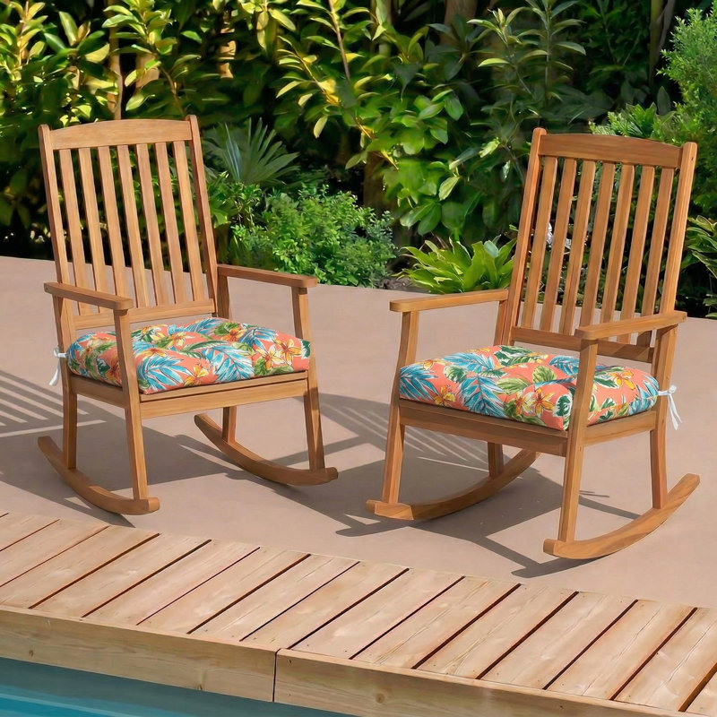 Coussins d'extérieur pour chaise de patio, Pink Flower Floral