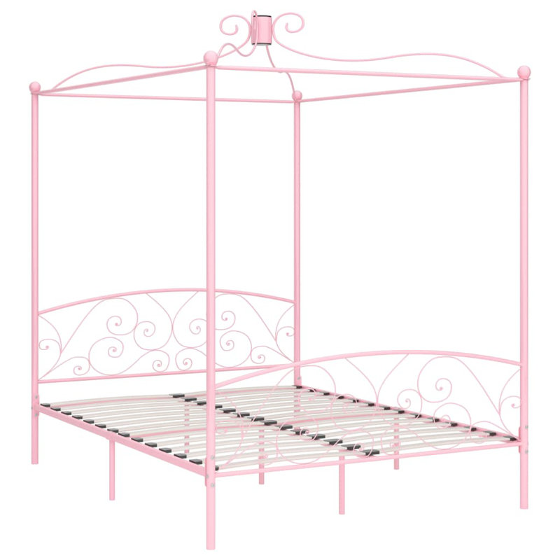 Rocky Metal Bed, pink, 180 x 200 cm