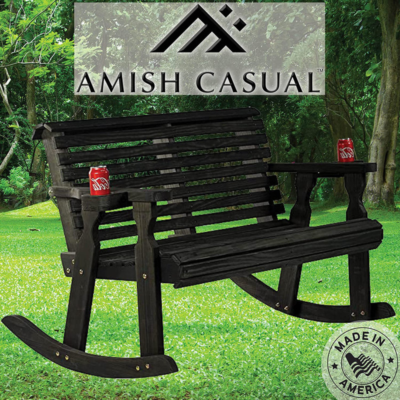 Banc berçant double Amish Casual, Teinture noire semi-solide