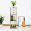 Étagère de rangement robuste en acier inoxydable coréen noir 4 niveaux, 100 lb / tablette (H 49 po x l 14,9 po x P 13,7 po) pour une organisation intérieure / extérieure, support modulaire, extrêmement durable