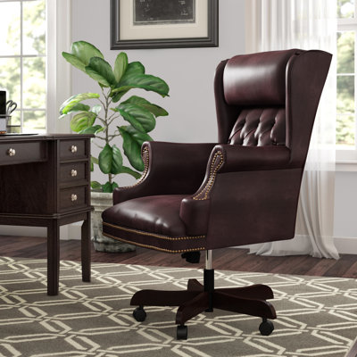 Fauteuil de bureau ergonomique à haut dossier et capitonné LeatherSoft