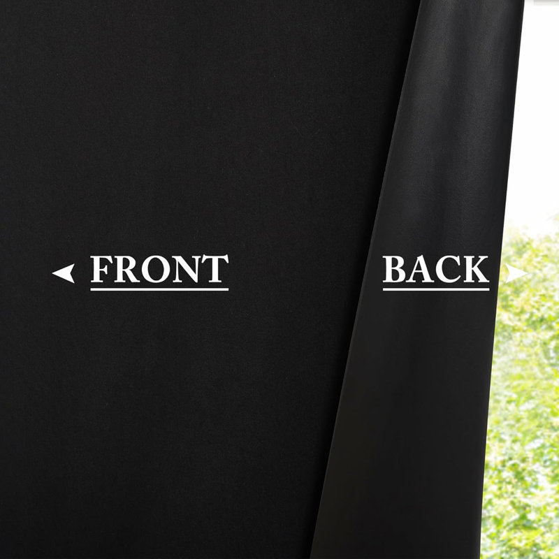 Full Blackout Door Curtain for Cordless Roller Window Covering Shades Blinds, Light Control, French Front Door Curtains for Night Shift Workers Kitchen, 1 Panel