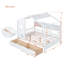 Lit en bois pour enfants avec 2 tiroirs et tablette de rangement-279587190-279587185