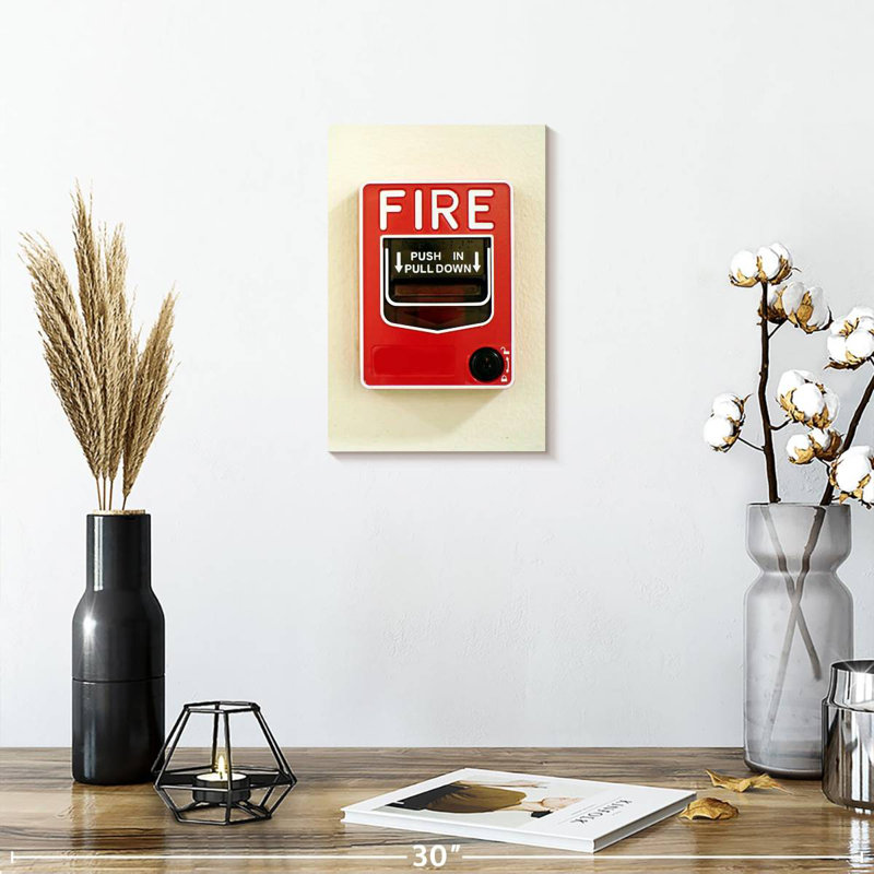 Alcaraz Fire Alarm, 12" H x 8" W