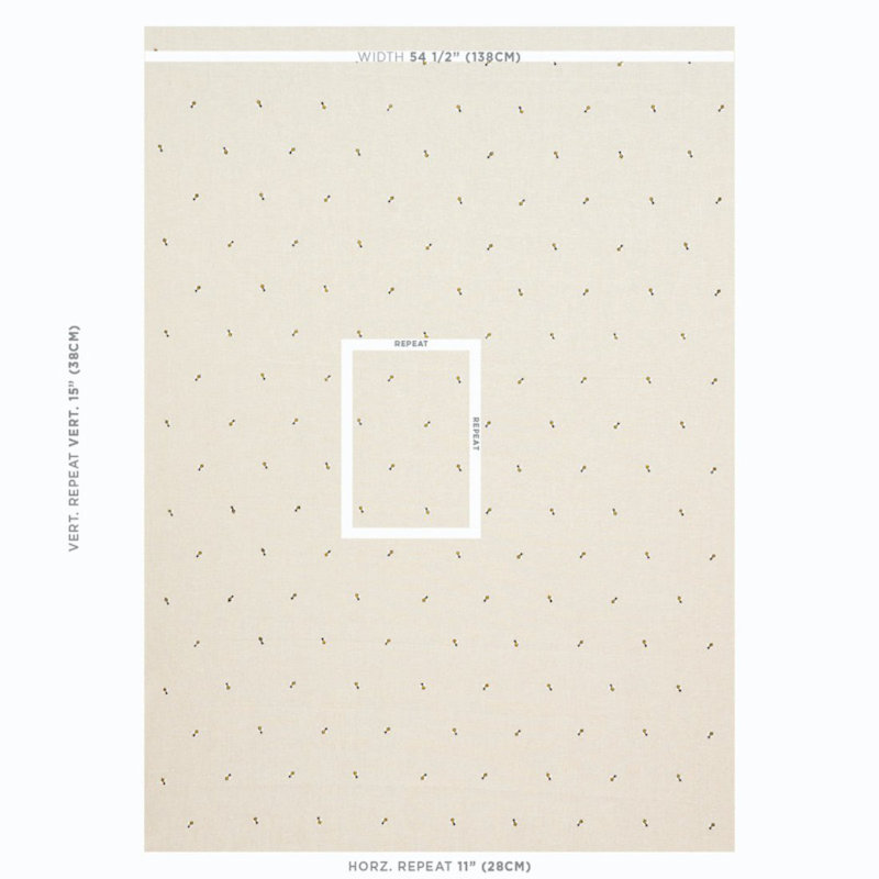 Honey Bee Embroidery Fabric, Neutral/ Brown/ Yellow
