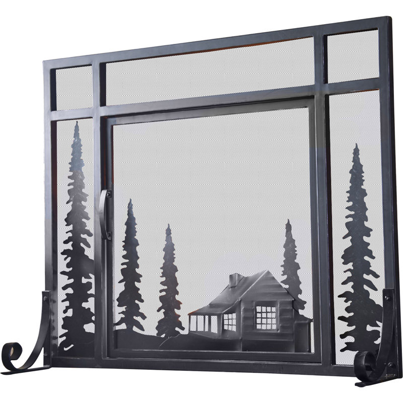 Single Panel Steel Fireplace Screen