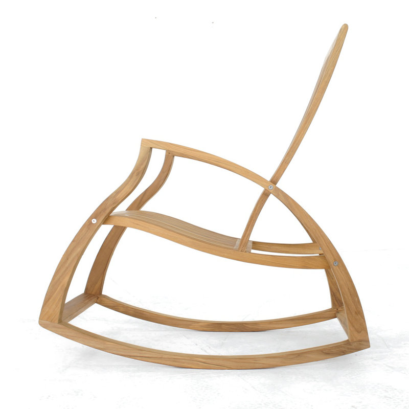 Chaise berçante d'extérieur en bois massif