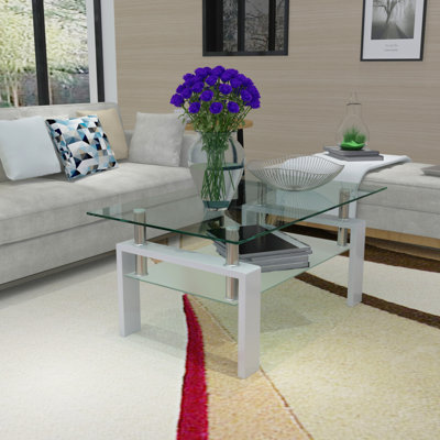 Mairwen Glass Top End Table
