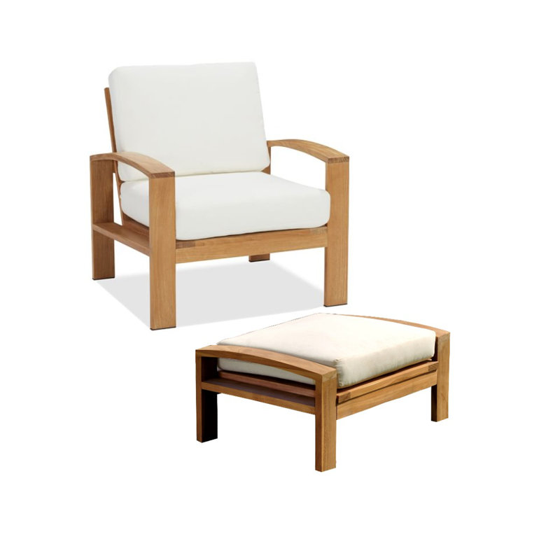 Erdinc Outdoor Lounge Chair with Ottoman , Sunbrella® Cushions Included