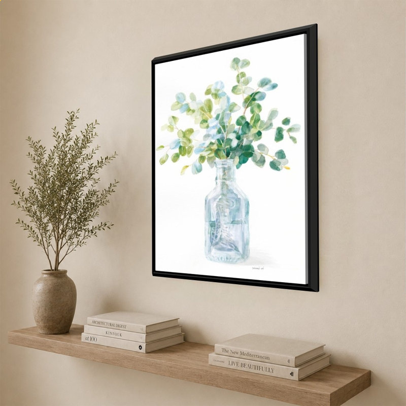 «Beach Flowers IV» par Danhui Nai - impression sur toile, H 44 po x l 34 po, Noir