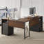 Bureau d'ordinateur en L de 63 po avec support pour moniteur et tiroirs Bartolot-565361521-597880959