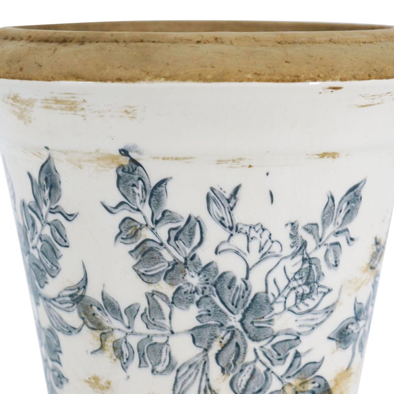 Ensemble de 2 pots à fleurs en céramique 7 pouces avec motif floral