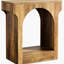 Table de bout Mid-Century moderne à 2 arches en bois, brun rustique, de qualité E1, à gratter et à eau, installation simple pour la chambre à coucher ou le salon