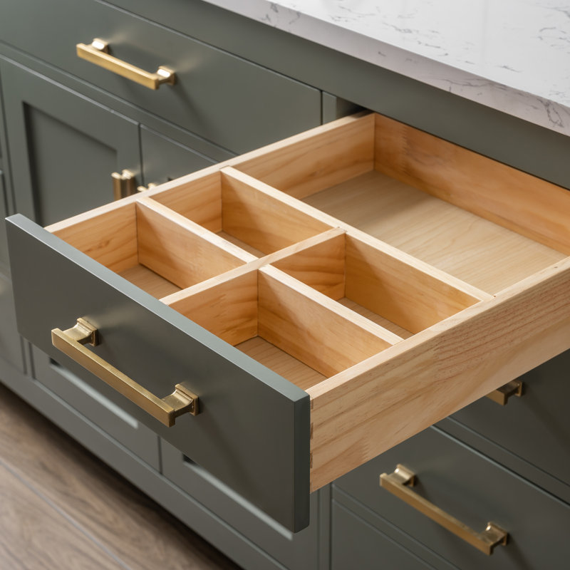 Ensemble de meuble-lavabo simple 60 po Ajhane, Vert rétro