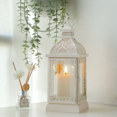 Bungalow Rose 13'' High Rustic Style Metal Candle Lantern