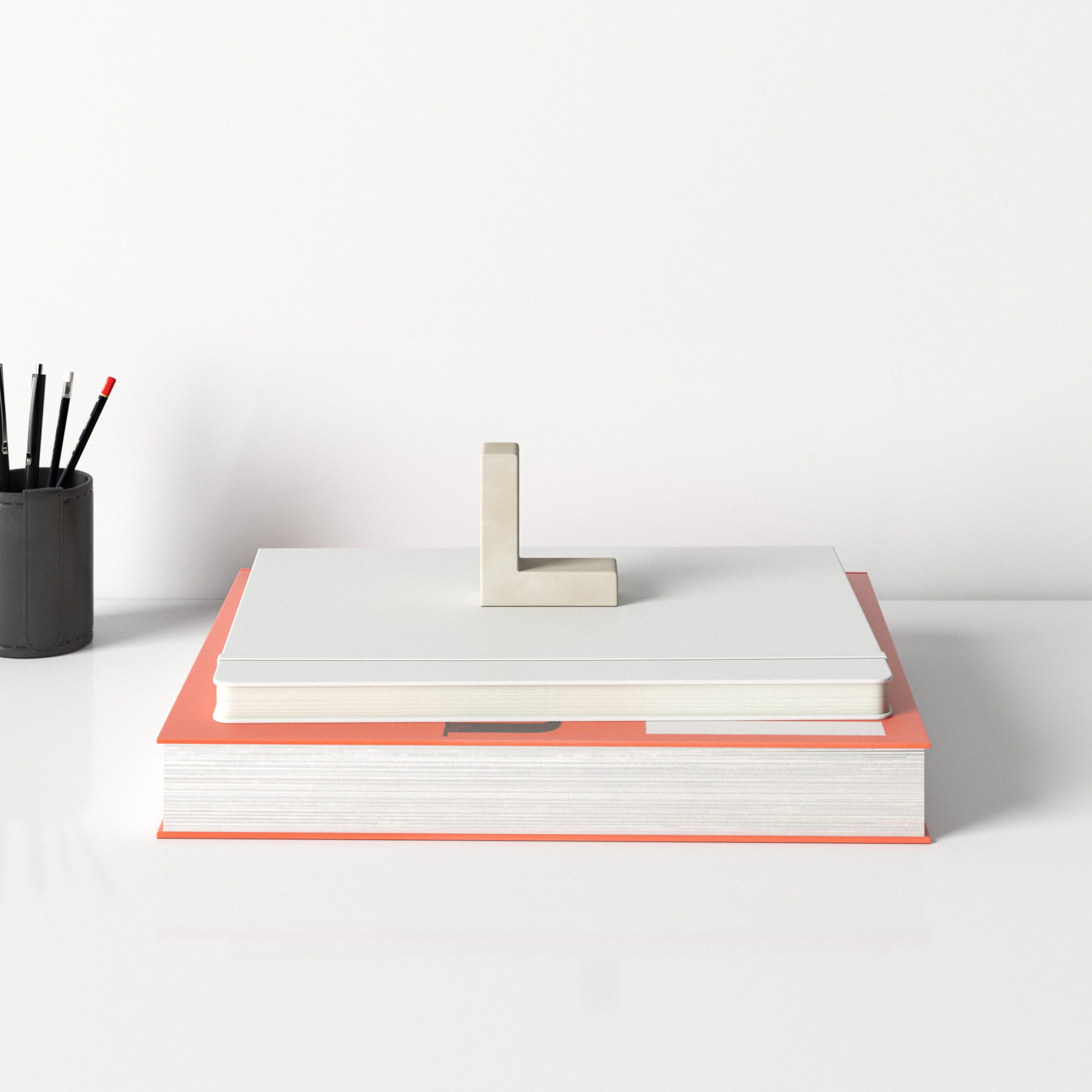 Zeb Marble Helvetica Letter Block, L