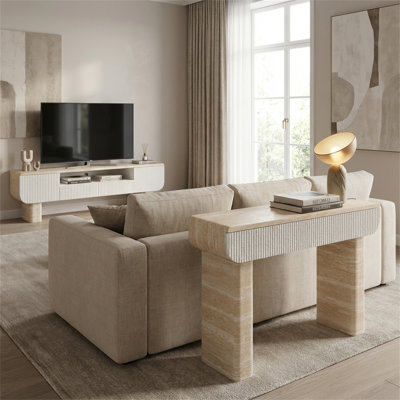 Table d'entrée moderne 47,2 "avec deux tiroirs cachés