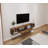  67" Rustic Plywood Floating TV Stand with Gold Accent – Wall Mounted Farmhouse Media Console for Up to 70" TVs-97282574
