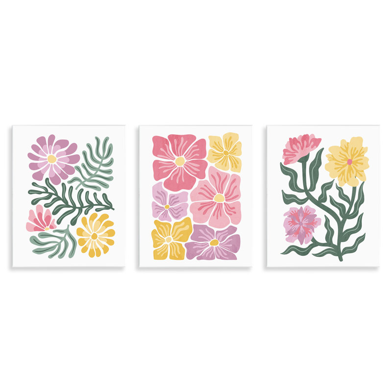 Plaque murale Minimal Spring Hue Flowers, design par Kim Allen