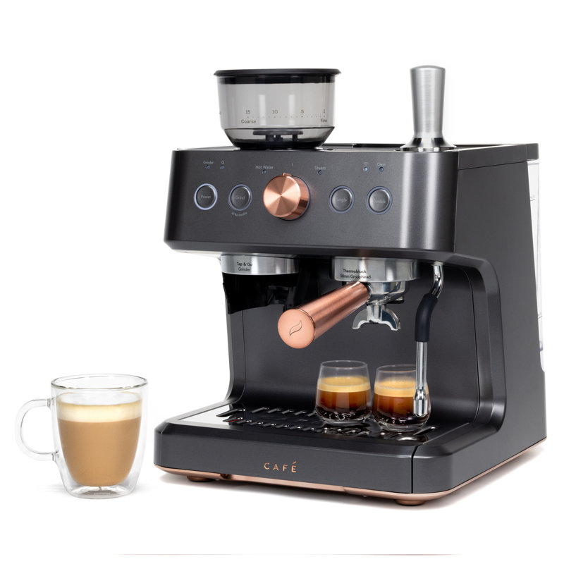 Café Bellissimo Semi-Automatic Espresso Machine, Matte Black
