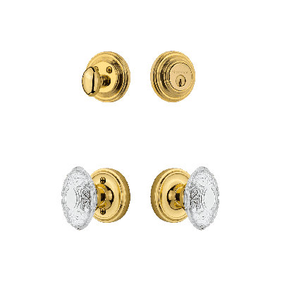 Nostalgic Warehouse Classic Rosette Entry Set with Crystal Victorian Knob