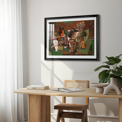 Nature morte avec «Vive la France» - Pablo Picasso - reproduction encadrée avec passe-partout et verre - 1919-1915