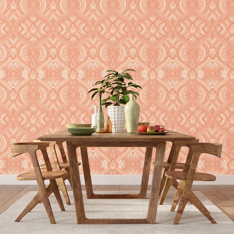 10m x 50cm Matte Wallpaper Roll, Orange