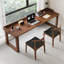 Bureau rectangulaire en bois massif brun noisette-2090445760