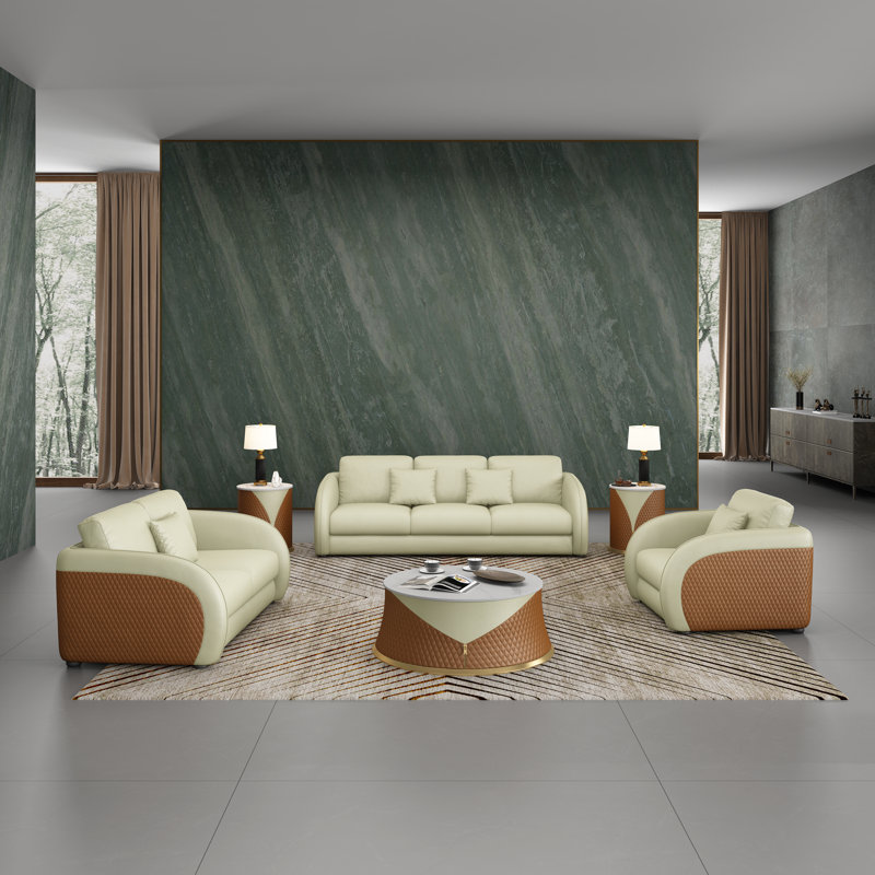Noir Leather Club Chair, Beige/Cognac Genuine Leather