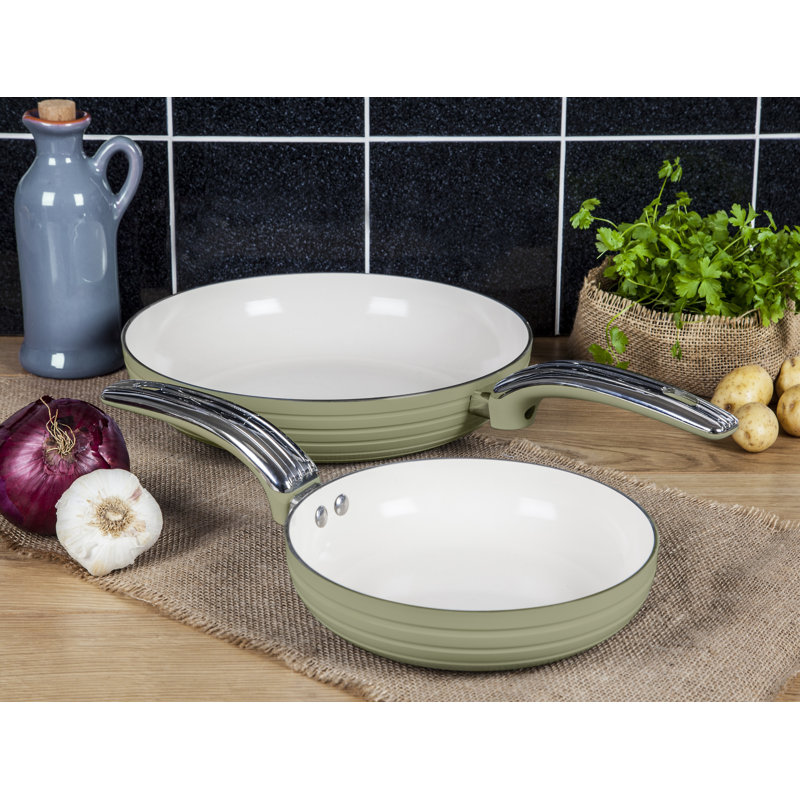 Retro Ceramic Non-Stick Frying Pan, Green