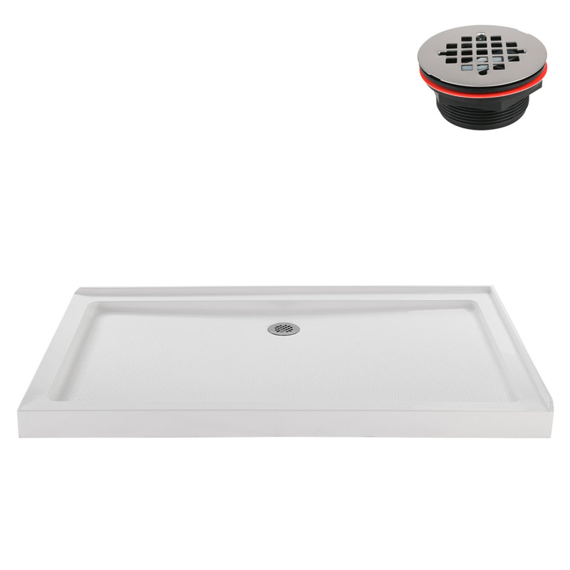 Base de douche en acrylique de coin Streamline l 60 po x P 36 po, drain inclus