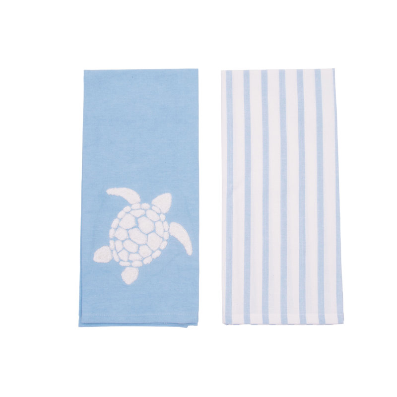 Ensemble de serviettes à rayures bleues 2