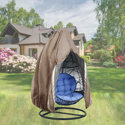 Patio Egg Chair Covers With Zipper, Wicker Egg Swing Chair Covers, Waterproof Heavy Duty Weather Resisatnt Outdoor Chair Cover, Windproof Hanging Chai