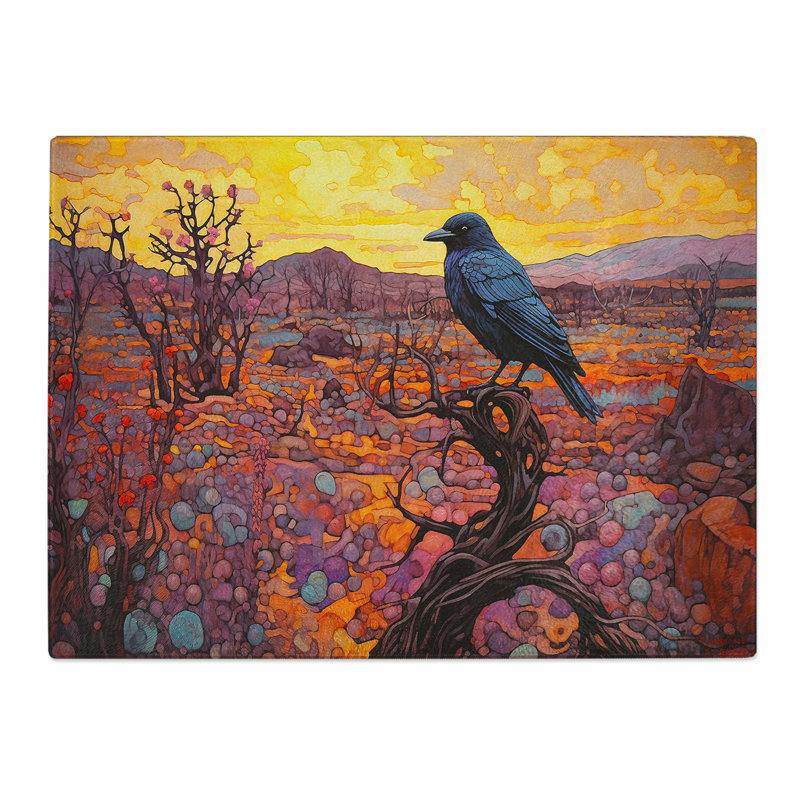 Raven Colour Field  Glass Chopping Board